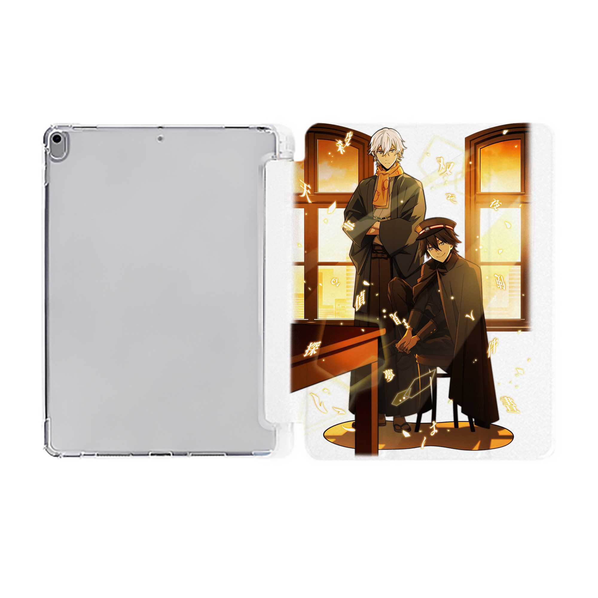 （画像用） 文豪ストレイドッグス Bungo Stray Dogs IPad ケース ペン収納付き 三つ折りスタンド PUレザー×シリコン 対応機種9.5/10.5/10.9インチ